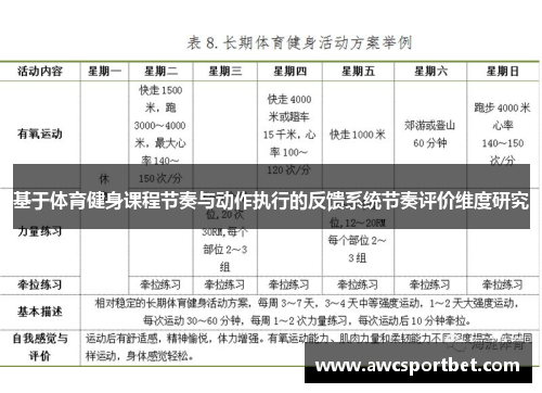基于体育健身课程节奏与动作执行的反馈系统节奏评价维度研究
