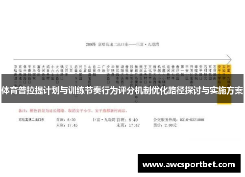 体育普拉提计划与训练节奏行为评分机制优化路径探讨与实施方案